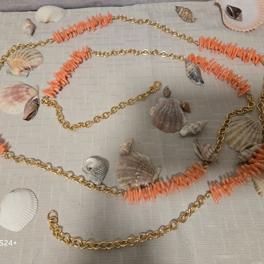 Gold and Coral Necklace